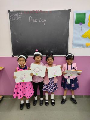 Pink colour and Triangle shape day Pink colour and Triangle shape day