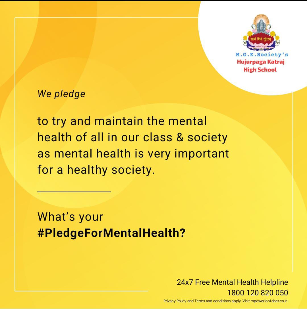 A Pledge on 10th October - World Mental Health Day A Pledge on 10th October - World Mental Health Day